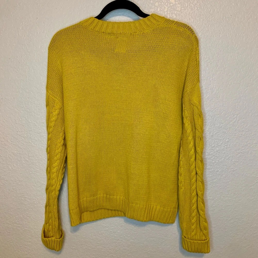 Zara Knitwear Girls Cable Knit Sweater Mustard Yellow Size 13-14 Years